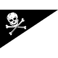 Nylon Pirate Bow Pennant with Canvas Header & Brass Grommets